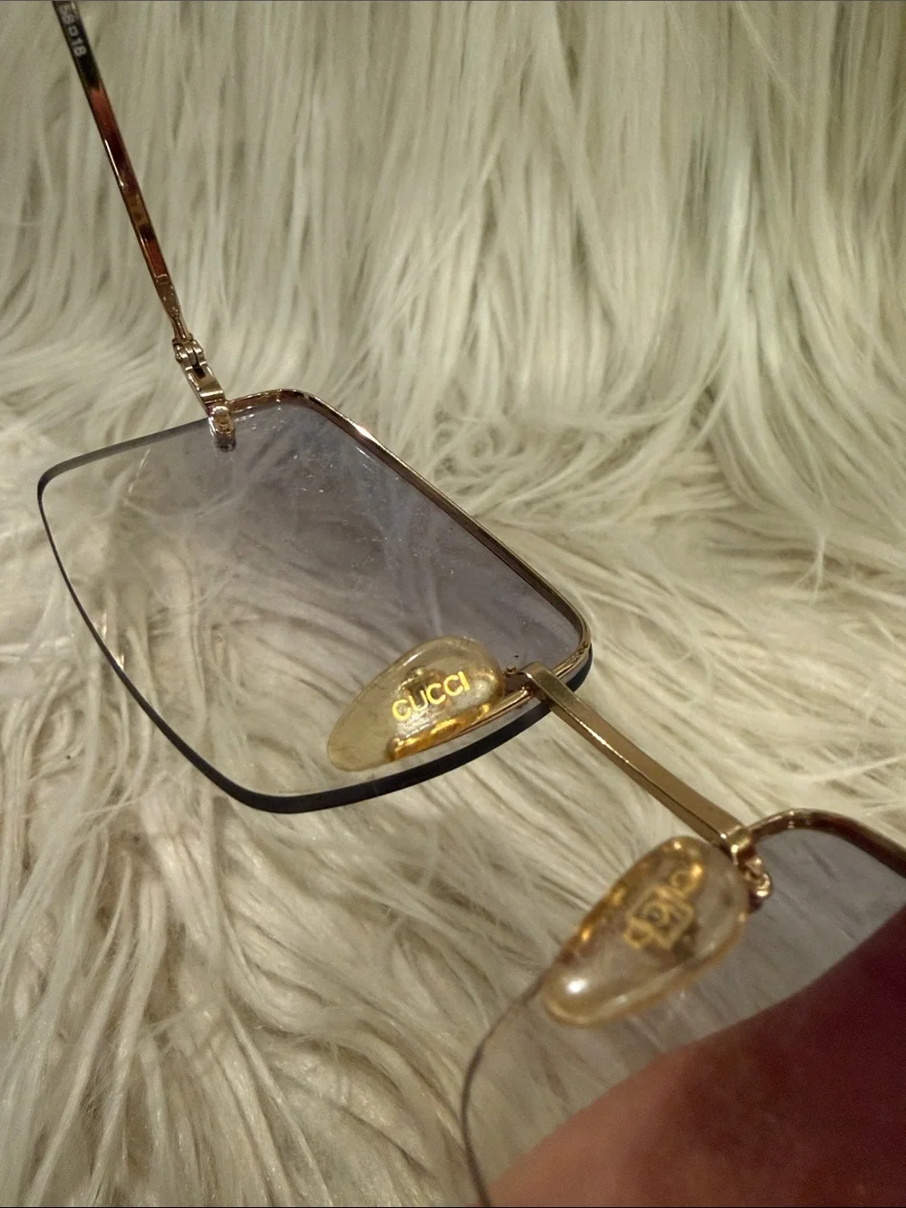 Vintage Gucci Gold Frame Gray Gradient Lens Men's Sunglasses